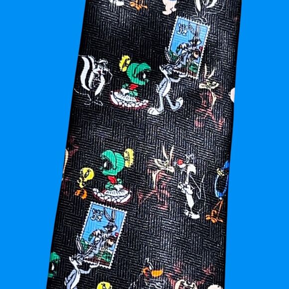 Vintage Looney Tunes Stamp Collection Bugs Daffy Taz Tie - Picture 3 of 5